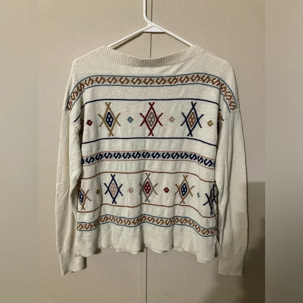 Madewell Reseda Sweater Aztec Crewneck Women's Size Small